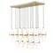 Z-Lite Cayden Linear Chandelier, 17-Light, 18in W x 42in L x 16.75in H, Modern Gold/Clear + Etched Opal 1946P-17L-MGLD - alternate 1